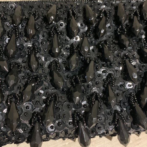 Black Beaded Evening Handbag/Clutch NO OFFERS ON ITEMS UNDER 20 - Picture 4 of 6